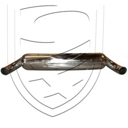 Silencieux d&rsquo;échappement, Sport, avec 2 sorties Ø 84 mm, inox, poli pour Porsche 911 &rsquo;84-&rsquo;89 conversion échangeur de chaleur