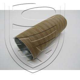 Gaine pour chauffage Gauche (Ø 60 x 130 mm) entre moteur et échangeur de chaleur. Papier brun / Aluminium pour Porsche 911Turbo &rsquo;75-&rsquo;89 964Turbo