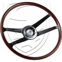 Volant Ø 420 mm (16,5 « ), sans bouton klaxon, Imitation bois pour Porsche 911 &rsquo;63-&rsquo;69 912