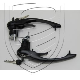 Jeu de poignées de porte avec cylindre de serrure et clefs, noir, gauche+droite pour Porsche 911 &rsquo;78-&rsquo;89 964