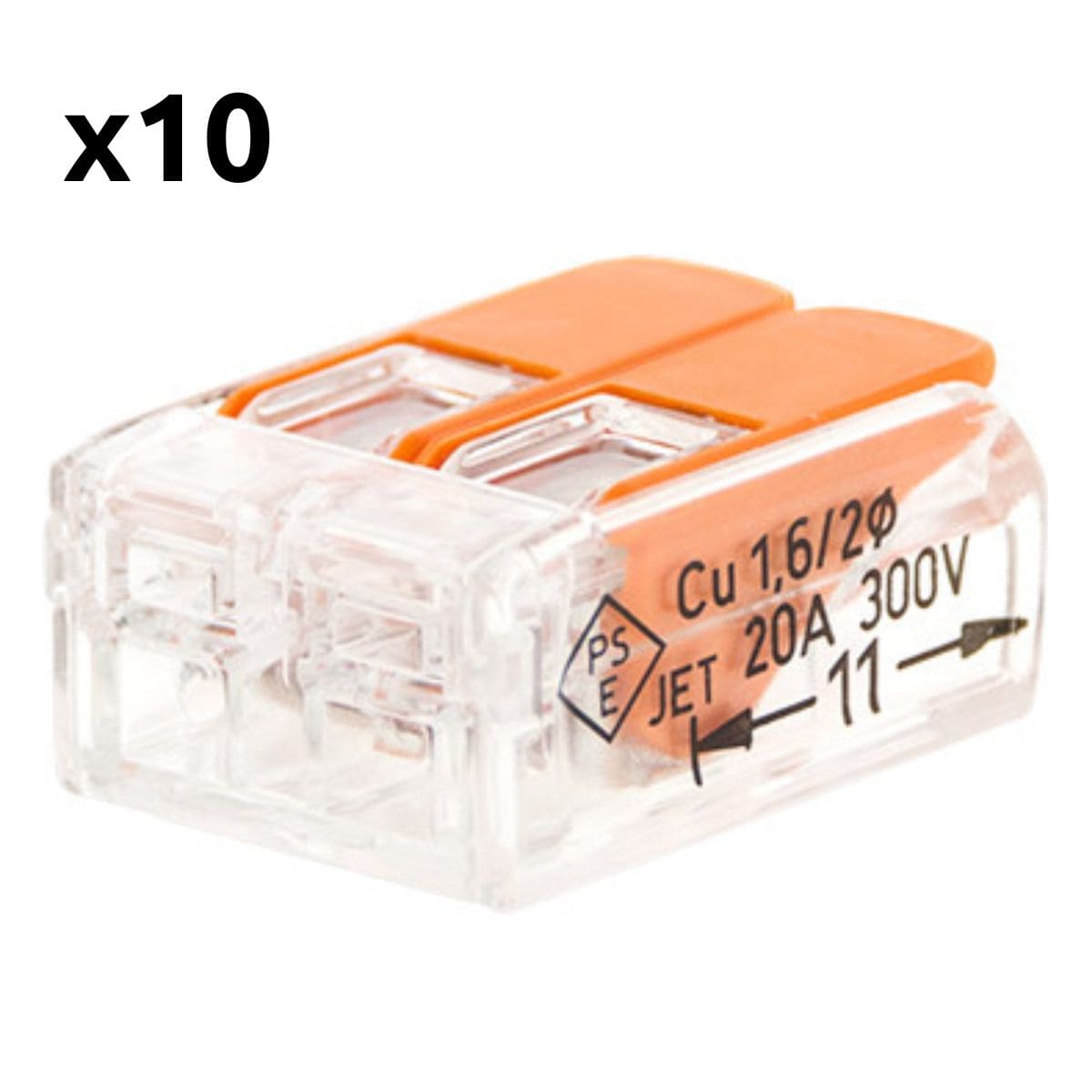 Lot de 5/10/20 bornes de raccordement S221 – 2/5 conducteurs leviers 4mm² – Wago