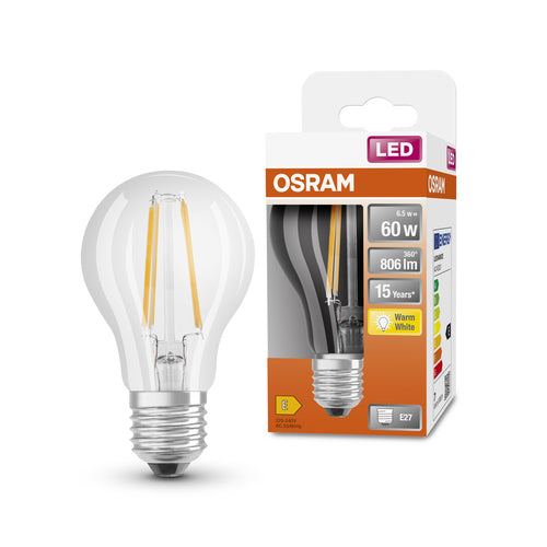 OSRAM LED Retrofit Classic A ampoule LED (ex 60W) 6.5W / 2700K blanc chaud E27