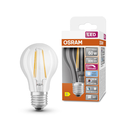 OSRAM Lampe LED à intensité variable LED SUPERSTAR+ CL A FIL 60 dim 5,8W/940 E27 CRI90 BOX, E27
