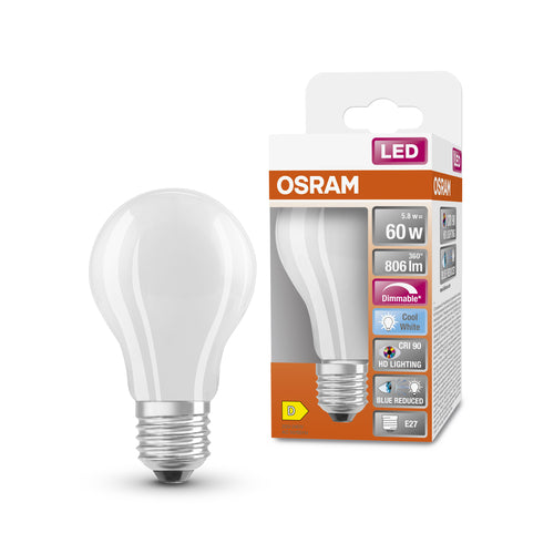 OSRAM Lampe LED à intensité variable LED SUPERSTAR+ CL A GL FR 60 dim 5,8W/940 E27 CRI90 BOX, E27