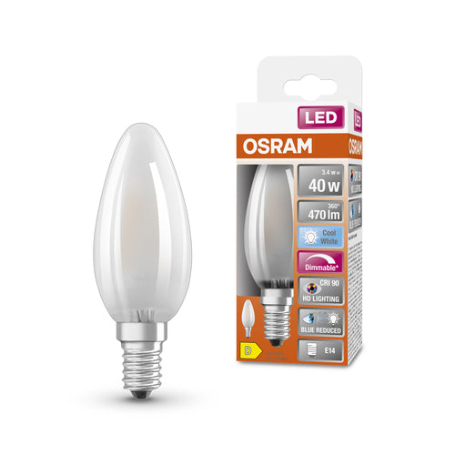 OSRAM Lampe LED à intensité variable LED SUPERSTAR+ CL B GL FR 40 dim 3,4W/940 E14 CRI90 BOX