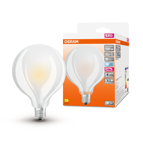 OSRAM Lampe LED FILAMENT à intensité variable LED SUPERSTAR+ CL GLOBE95 GL FR 100 dim 11W/940 E27 CRI90 BOX, E27