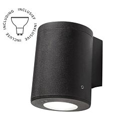 Fumagalli Applique murale Franca down noir IP55 verre opaque incluse GU10 3,5W 2700-4000K