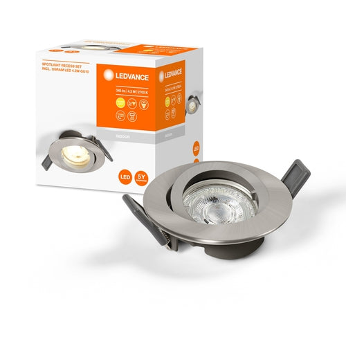 LEDVANCE RECESS DOWNLIGHT TWISTLOCK Spot LED pour plafond vierge 4,3W / 2700K blanc chaud GU10
