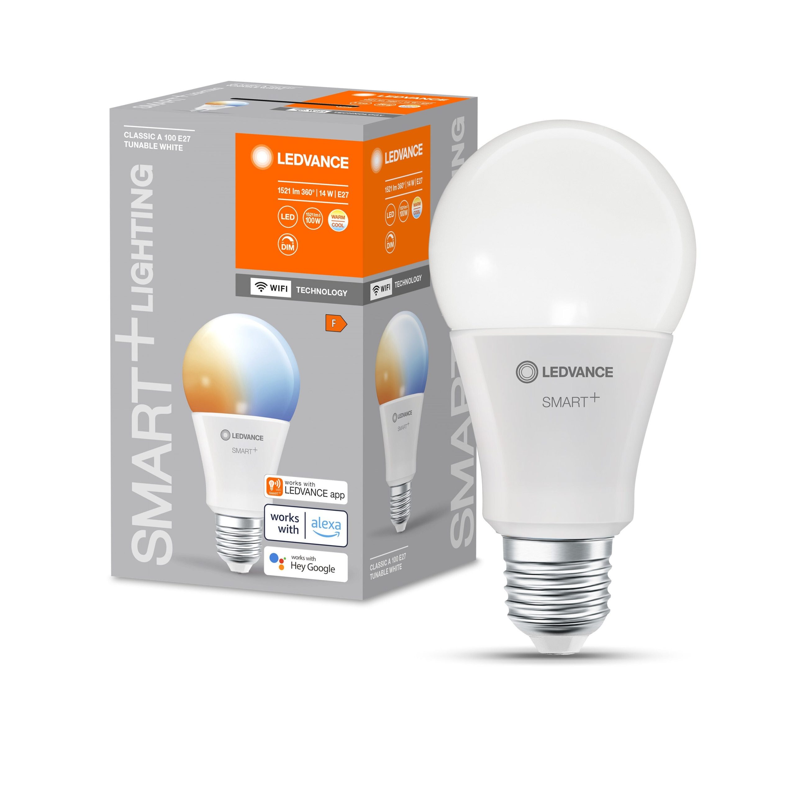 Lampe LEDVANCE SMART+ WIFI, aspect givré, 14W, 1521lm, E27