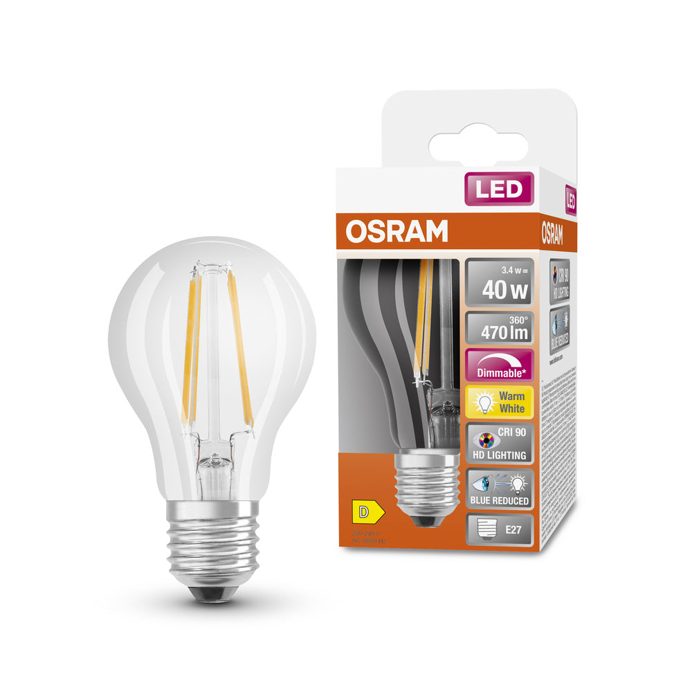 OSRAM SUPERSTAR+ CLASSIC A FIL 40 Lampe LED, 3,4W, 470lm, E27