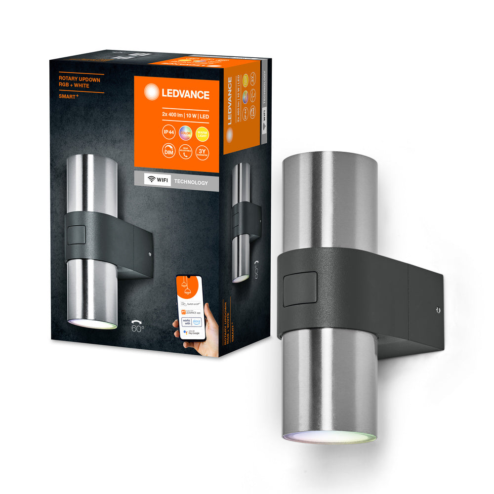Applique murale extérieure WiFi LEDVANCE SMART+ 10W, 800lm, argent