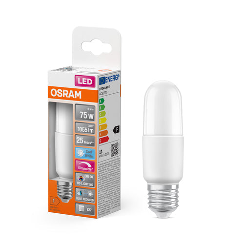 OSRAM Superstar ampoule LED à intensité variable avec un rendu des couleurs particulièrement élevé (CRI90) pour culot E27, aspect mat ,blanc lumière du jour (6500K), 1050 lumens, remplace les ampoules 75W traditionnelles, pack de 1