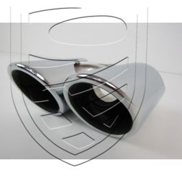 Porsche 997.1 S 3,8L 2005-2008 Sortie d&rsquo;échappement chrome droite
